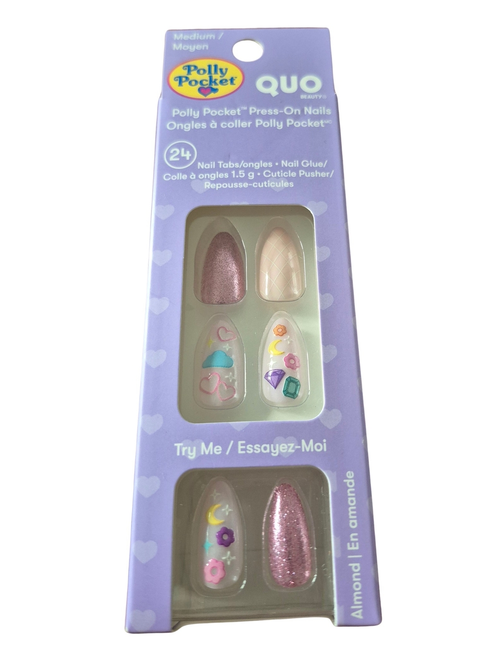 Polly Pocket Pink Glitter & Pastel Accent Press-On Nails